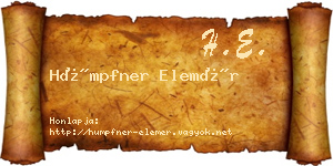 Hümpfner Elemér névjegykártya